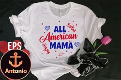 all american mama t-shirt design design 116