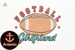 vintage football girlfriend png design 139