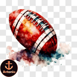 colorful watercolor football ball png design 282