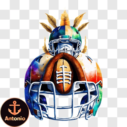 stylish football helmet with unique eagle design png design 292