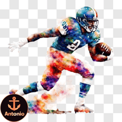 vibrant football player artwork png design 296