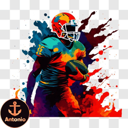 colorful american football player in action png design 299
