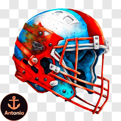 well worn american football helmet with team logo png design 300