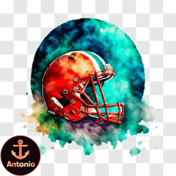 colorful miami dolphins football helmet png design 310