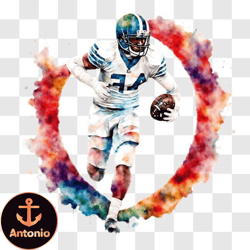 detroit lions football player watercolor painting png design 308