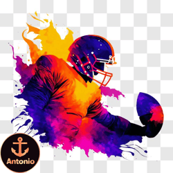 colorful football player with ball png design 304