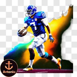 football player running with the ball png design 313