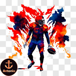 football player with red and blue jersey and helmet png3 design 321