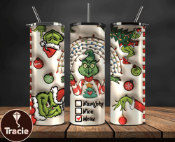 grinchmas christmas 3d inflated puffy tumbler wrap png, christmas 3d tumbler wrap, grinchmas tumbler png 135