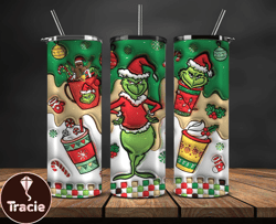 grinchmas christmas 3d inflated puffy tumbler wrap png, christmas 3d tumbler wrap, grinchmas tumbler png 138