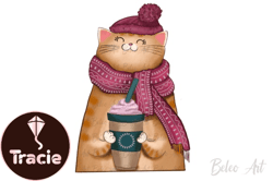 baby cat drink coffee png