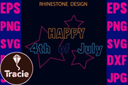 happy 4th of july rhinestone design 95