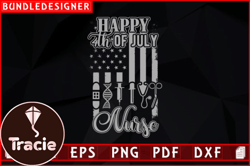 happy 4th of july nurse-usa flag design design 105