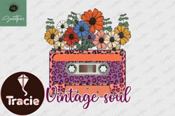 vintage soul flower retro cassette png design 26