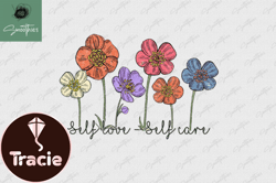 self love self care vintage flower quote design 36