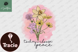 i choose peace vintage flower png design 43