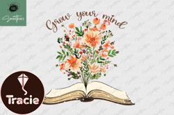 grow your mind book with flowers vintage design 46