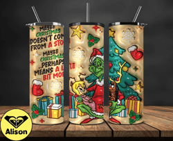 grinchmas christmas 3d inflated puffy tumbler wrap png, christmas 3d tumbler wrap, grinchmas tumbler png 85