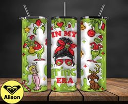 grinchmas christmas 3d inflated puffy tumbler wrap png, christmas 3d tumbler wrap, grinchmas tumbler png 86