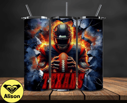 houston texans tumbler wrap, crack hole design, logo nfl football, sports tumbler png, tumbler design 30