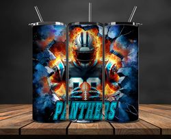 carolina panthers tumbler wrap, crack hole design, logo nfl football, sports tumbler png, tumbler design 22