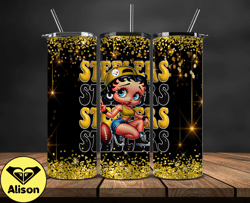 pittsburgh steelers tumbler wraps, nfl teams, betty boop tumbler, betty boop wrap, logo nfl png, tumbler design 28