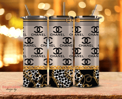 chanel  tumbler wrap, chanel tumbler png, chanel logo,luxury logo brand 04