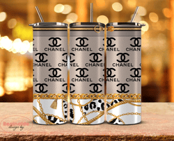 chanel  tumbler wrap, chanel tumbler png, chanel logo,luxury logo brand 05