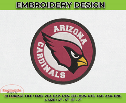 cardinals embroidery designs, nfl logo embroidery, machine embroidery pattern -04 by reginalde
