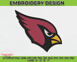 cardinals embroidery designs, nfl logo embroidery, machine embroidery pattern -06 by reginalde