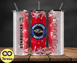 Baltimore Ravens Christmas Tumbler Png, NFL Merry Christmas Png, NFL, NFL Football Png 35