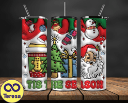 grinchmas christmas 3d inflated puffy tumbler wrap png, christmas 3d tumbler wrap, grinchmas tumbler png 124