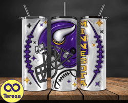 3D  Minnesota Vikings Inflated Puffy Tumbler Wraps , Nfl Tumbler Png 52