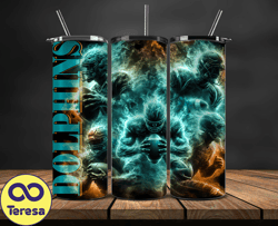 miami dolphins glow tumbler wraps, , nfl logo,, nfl sports, nfl design png, design by teresa store  13