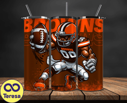 cleveland browns nfl tumbler wraps, tumbler wrap png, football png, logo nfl team, tumbler design 08