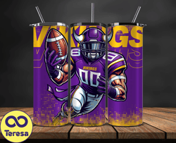 minnesota vikings nfl tumbler wraps, tumbler wrap png, football png, logo nfl team, tumbler design 21