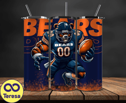 chicago bears nfl tumbler wraps, tumbler wrap png, football png, logo nfl team, tumbler design 06