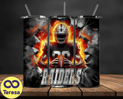 las vegas raiders tumbler wrap, crack hole design, logo nfl football, sports tumbler png, tumbler design 24