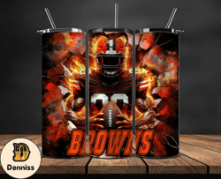 Cleveland Browns Tumbler Wrap, Crack Hole Design, Logo NFL Football, Sports Tumbler Png, Tumbler Design by Daniell Store