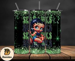 seattle seahawks tumbler wraps, nfl teams, betty boop tumbler, betty boop wrap, logo nfl png, tumbler design by daniell