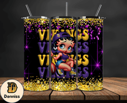 minnesota vikings tumbler wraps, nfl teams, betty boop tumbler, betty boop wrap, logo nfl png, tumbler design by daniell