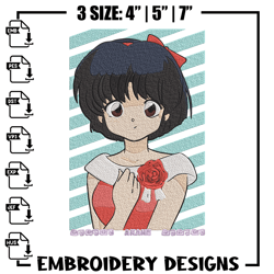 akane tendo embroidery design, ranma embroidery, embroidery file, anime embroidery, anime shirt, digital download