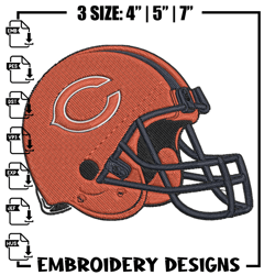 helmet chicago bears embroidery design, chicago bears embroidery, nfl embroidery, sport embroidery, embroidery design.