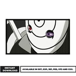 obito mask boxed embroidery design