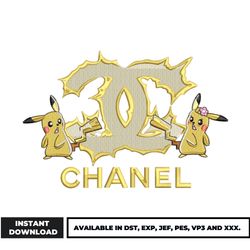 pikachu x chanel embroidery design