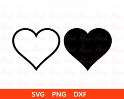 heart outline  heart digital download  svg png dxf eps instant digital download