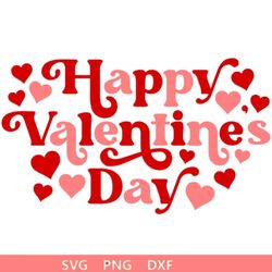 happy valentines day svg, valentine's day retro svg, digital download, cut file, sublimation, clip art