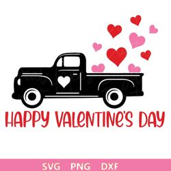 happy valentine's day truck - instant digital download - svg, png, dxf, and eps files included! hearts,