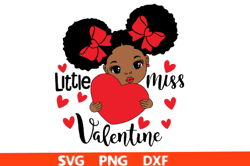 little miss valentine svg, afro woman valentine svg, heart svg, puff hair svg, love baby svg, melanin svg, black girl
