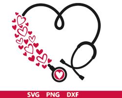 valentine's day stethoscope svg, heart nurse svg, valentine's day svg, valentine svg, heart stethoscope svg, cut files,